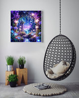 AREOPNMG 5D Flowers Diamond Painting Kits for Adults Beginners,DIY Forest Landscape Diamond Art,Full Round Drill Diamond Dot Gem Art Kits, Home Wall Decor 16x16 Inch AREOPNMG