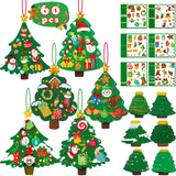 80UncleKimby 60pcs Christmas Crafts for Kids - DIY Xmas Tree Ornaments with Sticker Kits - Set for Holiday Decorations, Party Favors, and Classroom Activities 80UncleKimby