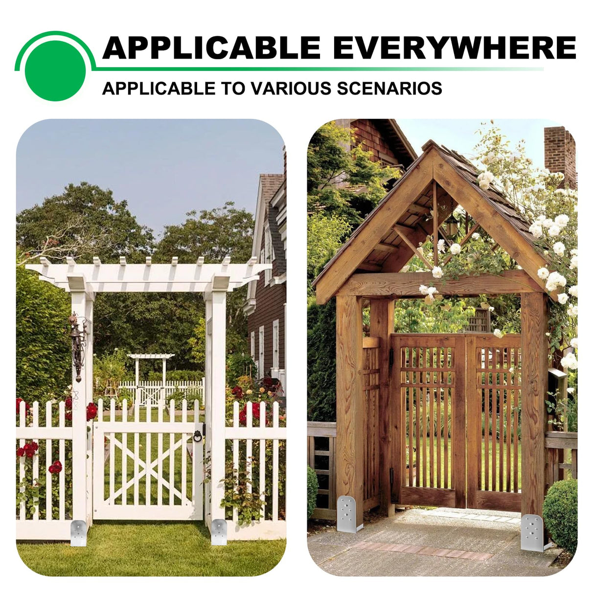 Andorm 6 Pack 4 x 4 Post Anchor Base, Adjustable Stainless Steel 4x4 Post Bracket for Concrete Wood Deck (Inner Size 3.5x3.5) with Screws and Nuts Andorm