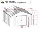 Arrow Classic Metal Shed, 12 x 14, Charcoal Arrow