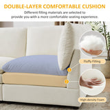 VANOMi 98" Cloud Modular Sectional Sofa Couches for Living Room, Oversized Modern Sleeper Sofa with Deep Seat Double-Layer Thick Cushion Ottoman, Convertible Upholstered Sofa Set, Ivory White VANOMi