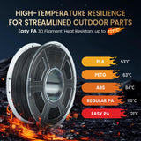 SUNLU Easy PA Filament, Nylon 3D Printer Filament with Heat Resistant, Nylon Filament 1.75mm No Cracking, Polyamide (PA) 3D Printing Filament Warp Free, Fit Most FDM Printer (Natural, 1kg) SUNLU