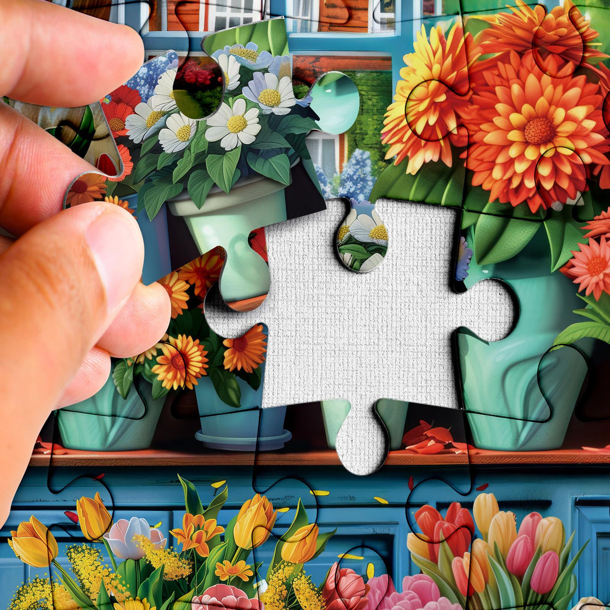Colorful Flower Jigsaw Puzzle 1000 Piece for Adult, Dog Funny Pretty Sunflower Jigsaw Puzzles, Art Plant Rainbow Beautiful Floral Puzzle Larkipuzz