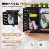 WARCAT 55-75 Gallon Aquarium Stand, Fish Tank Stand, Support up to 1200 lbs, 52" L x 19.68" W Tabletop, Built-In Power Outlet, Dual Storage Cabinets and Shelves (Black) WARCAT