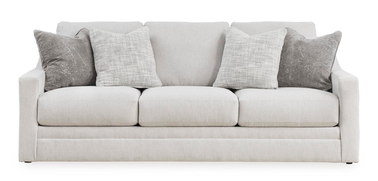 Signature Design by Ashley Maitelynn Contemporary Sofa with Accent Pillows, Reversible Cushions and Sloped Arms, Light Gray Signature Design by Ashley