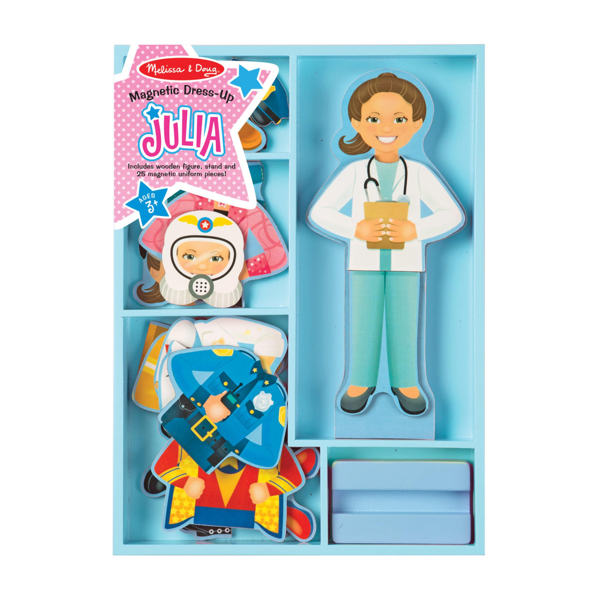 Melissa & Doug Julia Magnetic Dress-Up Wooden Doll Pretend Play Set (25+ pcs) Melissa & Doug
