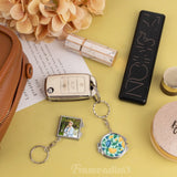 Framendino, 6 Pack Sublimation Compact Mirror Blanks Pocket Folding Mirror Keychain Double Sided for Purse Square Round Framendino