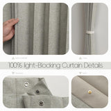 AJAZZ 100% Blackout Magnetic Door Curtain - Pleated Folding Accordion Closet Door Curtain - Invisible, Applicable for Bedroom & Living Room Doorway (Grey, 42" W x 78" L, 1 Panel) AJAZZ