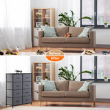 SUPER DEAL Dresser for Bedroom with 8 Drawers 38.7 inch Tall Chest of Drawers for Clothes, Storage Tower Organizer TV Stand with Removable Fabric Bins for Bedroom, Closet, Entryway, Living Room SUPER DEAL