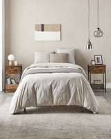 VASAGLE Nightstand, Side Table with Fabric Drawer, 24-Inch Tall End Table with Storage Shelf, Bedroom, Rustic Brown and Black ULGS021B01 VASAGLE