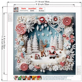 ZHUDENGXJL 5D Special Shape Diamond Art Kits for Beginners, Picture Frame Scene Diamond Painting Kits for Adults,DIY Crystal Rhinestones Diamond Painting for Santa Elk Home Wall Decor 12×12Inch ZHUDENGXJL