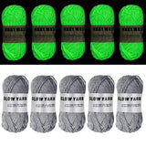 5 Rolls Glow in The Dark Yarn, 55 Yards Luminous Knitting Glowing Crochet Yarn for Crocheting, Sewing Supplies for Knitting DIY Crafts (Gray) Lmaray
