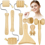COZLOW Wood Therapy Facial Massage Tools (7 Piece Set), Gua Sha Wooden Face Massager Kit for Face Lifting, Lymphatic Drainage, Skin Care & Anti-Aging COZLOW