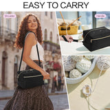 yookee home Yarn Bag Crochet Bag Organizer Knitting Bag Organizer Crochet Storage Yarn Holder for Crochet Accessories Yarn Storage Bag for Crocheting Gifts for Crochet Lovers,Mom,Women,Black yookee home