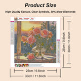 SJUTOUCI Diamond Painting Kits for Adults, Rose Flower Diamond Art Kits for Beginners, 5D DIY Full Drill Gem Craft Art for Home Decor Gift 11.8x11.8 inch SJUTOUCI