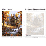 Paint by Numbers Kit for Adults Beginner, Fall Landscape Adult Paint by Number Kits on Canvas Without Frame, Cabin in The Forest, Stream Oil Paint by Numbers for Home Decor Gift 16” W x 20”L Fountor