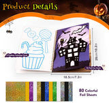 ilauke Art & Craft Activity - Foil Fun Art Craft Paper Kid Carft, DIY Creative Activity, Foil Art Stickers for Birthday Halloween for Boys & Girls Ages 3, 4, 5, 6, 7 ilauke