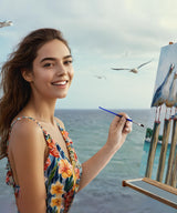 SUMGAR DIY Paint by Numbers Kit for Adults Beginner Seagull Blue Sea Paint by Numbers 16x20 Inch Without Frame Realistic Acrylic Oil Painting Drawing Craft Work Set with Brushes Christmas Gift SUMGAR