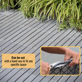 Interlocking Deck Tiles - 12x12 Inch Waterproof Outdoor Flooring for All Weather Use - Wood Tiles for Patio, Porch, Poolside, Backyard, Balcony, (Light Gray * 10 PCS) RIDFY