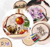 ilauke Wood Slices for Centerpieces, 4.7-5.1 Inch Unfinished Wood 10Pcs Natural Wood Slices Round Wooden Discs Wood Circles, Wedding Decorations, Christmas Ornaments, DIY Crafts Paintings ilauke