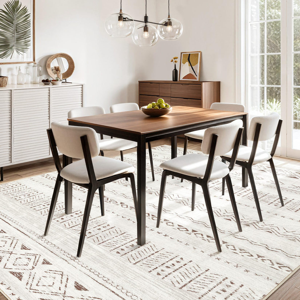 cotiled Area Rugs for Living Room Washable Living Room Rug Soft Neutral Indoor Floor Carpet Non-Slip Stain Resistant Modern Boho Rugs for Bedroom Dining Room Kids Room Nursery Office Home Brown cotiled