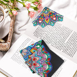 MXJSUA 6 Pcs DIY Diamond Art Painting Corner Bookmarks, Hand Corner Book Marks Gem Painting Art PU Leather Triangle Bookmarks for Home Office School Beginner Adults Reading Crafts Kit Book Lovers MXJSUA