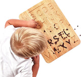 Montessori & Me Wood Alphabet Tracing Board Montessori Letters - Wooden Letters - Large Print Letters for Toddler to Preschool - Reversible Uppercase and Lowercase Montessori & Me