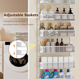 DAOTENGQL 6-Tier Over The Door Pantry Organizer with Mesh Baskets, Adjustable & Stable Hanging Spice Rack for Kitchen, Bathroom, Bedroom, and Baby Essentials Storage (16" W 6-Tiers, White) DAOTENGQL