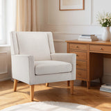 Accent Chairs for Living Room, Mid-Century Wooden Fabric Living Room Chairs, Arm Chair, Side Chairs for Living Room, Bedroom, Reading Nook CHAIRKER