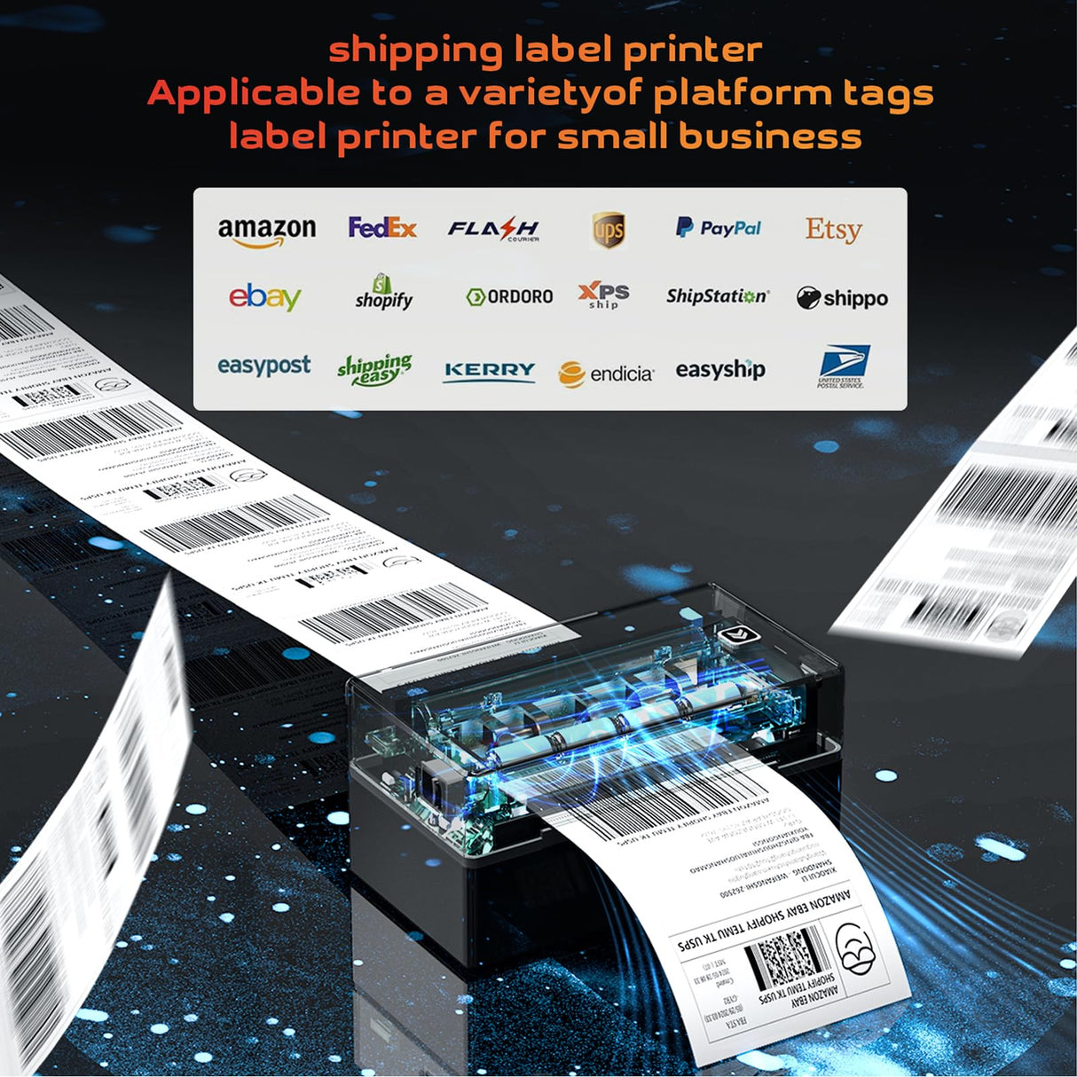 Thermal Label Printer for Small Business, 4x6 Shipping Label Printer for Shipping Packages,Bluetooth thermal printer Support Windows Mac Android iPhone Used for Amazon Ebay Shopify Temu TK USPS Aixiqee