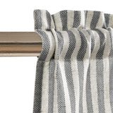 Vangao Kitchen Valance Linen Blend Stripe Short Curtains Farmhouse Country Rustic Pinstripe Tickingstripe Light Filtering Rod Pocket Window Topper Treatments 18 Inch 1 Panel Black on Beige Vangao