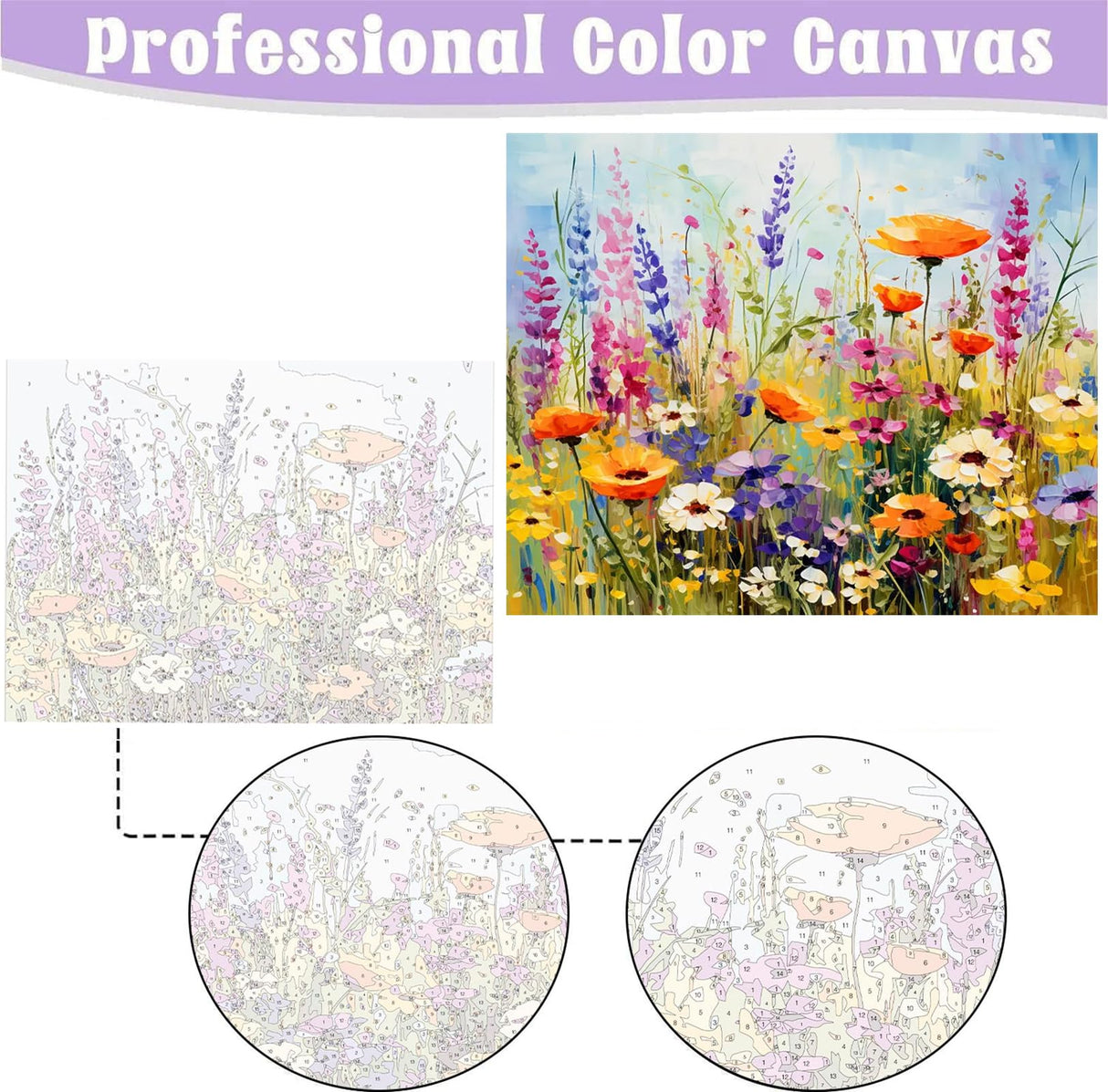 MaiMMaledy Paint by Numbers Kit for Adults Beginners Canvas Pictures with Framed Drawing Painting Acrylic Pigment with Wooden Triangle Easel Spring Flowers 8Wx12L inch MaiMMaledy