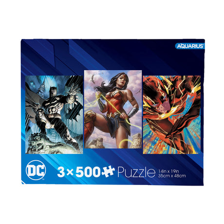 AQUARIUS - DC Comics 500 Piece Jigsaw Puzzles | Set of 3 Puzzles AQUARIUS