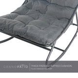 Grand patio Rocking Chair Indoor and Outdoor, Metal Patio Lounge Rocking Chair with Thick Cushion, Comfy Modern Rocker for Living Room Porch Backyard Grand patio