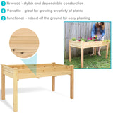 Sunnydaze 48.5-Inch Wood Raised Garden Bed - Outdoor Rectangular Elevated Planter Box with 2 Drainage Holes Sunnydaze