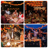 Fall Decorations for Home 9FT Plug in Thanksgiving Lights Lighted Fall Garland 50 Bulbs Maple Leaves Lights, Connectable Fall Light for Indoor Outdoor Halloween, Thanksgiving, Holidays Decorations Dirnun