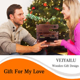 VEIYAILU Gifts for Men Women Dad Husband Boyfriend Wood Phone Docking Station Nightstand Organizer for Men(Dark Brown) VEIYAILU