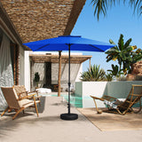 JEAREY 6.6 FT x 10 FT 2-Tiers Rectangular Patio Umbrellas Outdoor Large Market Umbrella With Push Button Tilt and Crank Lift System 6 Sturdy Ribs UV Protection Waterproof Sunproof, Royal Blue JEAREY