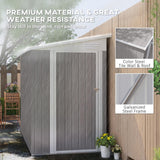 Outsunny 4' x 7.7' Metal Outdoor Storage Shed, Lean to Storage Shed, Garden Tool Storage House with Lockable Door and 2 Air Vents for Backyard, Patio, Lawn, Light Gray Outsunny