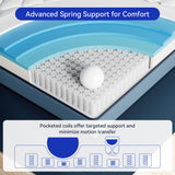 TERISTE 10 Inch Twin Breathable Memory Foam Hybrid Mattress with Individually Pocketed Springs for Isolate Motion, Fiberglass Free, Edge Support Mattress in a Box, CertiPUR-US® Certified TERISTE