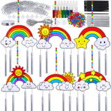 Winlyn 24 Sets Rainbow Suncatchers Ornaments Decorations DIY Window Paint Art Suncatchers Craft Kits Hanging Rainbow Sun Catchers for Kids Spring Summer Home Classroom Party Activity Art Project Winlyn