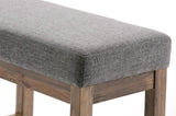 SIMPLIHOME Milltown 27 inch Wide Contemporary Rectangle Footstool Ottoman Bench in Grey Linen Look Fabric, Assembled, for the Living Room and Bedroom SIMPLIHOME