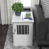 ClosetMaid Pet Crate End Table Furniture for Small Dogs or Cats Under 12 lbs, White Wood Finish ClosetMaid