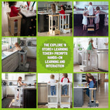 Little Partners Learning Tower Toddler Tower, Explore 'N Store Montessori Kitchen Tower for Cooking and Learning, 22.28" L x 19.56" W x 33.50" H, Ages 2 to 6 (Silver Drop) Little Partners