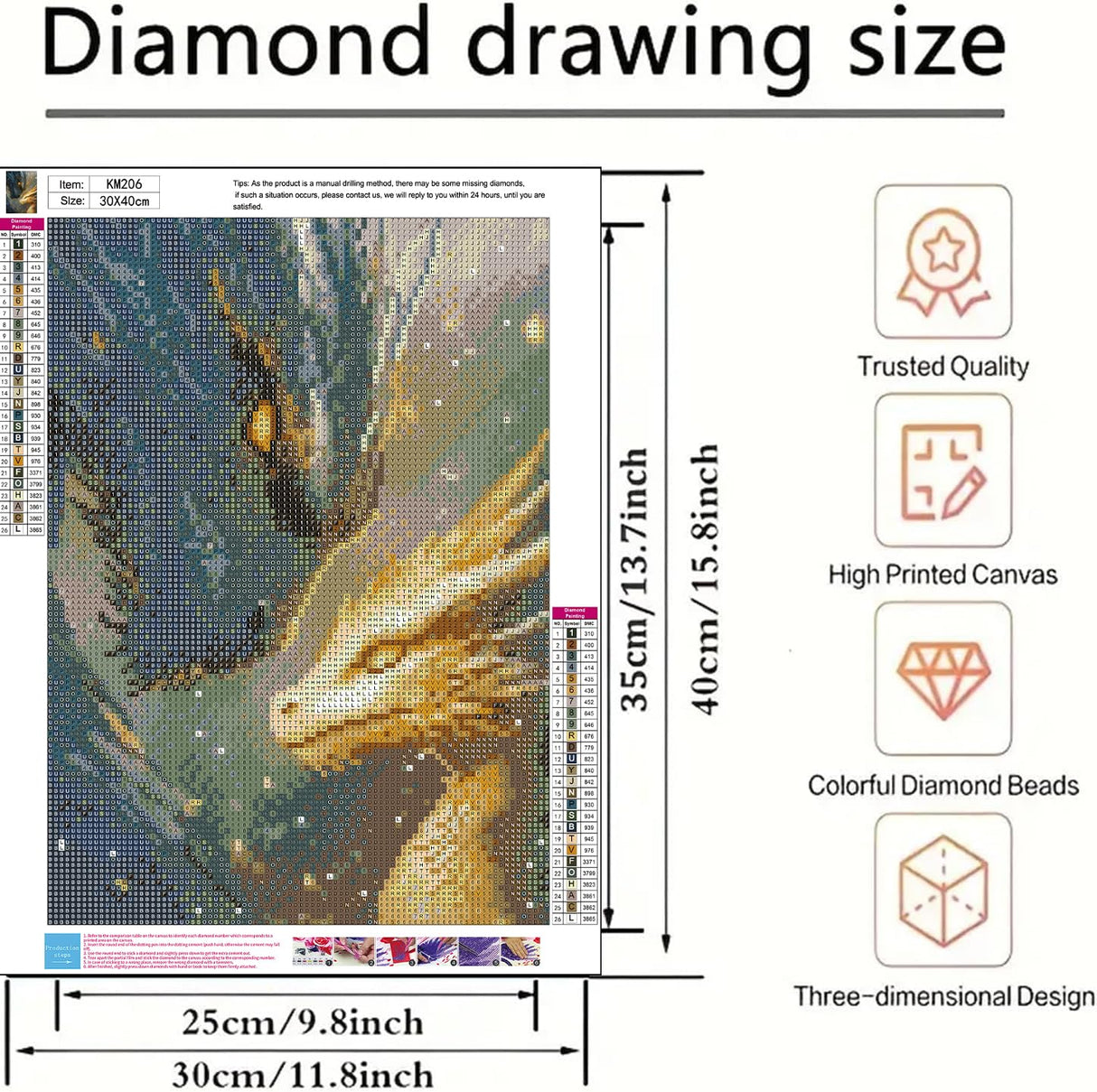 BYGFHLYW 5D Diamond Painting Kits for Adults, Black Golden Dragons Diamond Art Kits for Adults Beginner, DIY Full Drill Diamond Dot Gem Painting for Home Wall Decor 12x16 inch BYGFHLYW