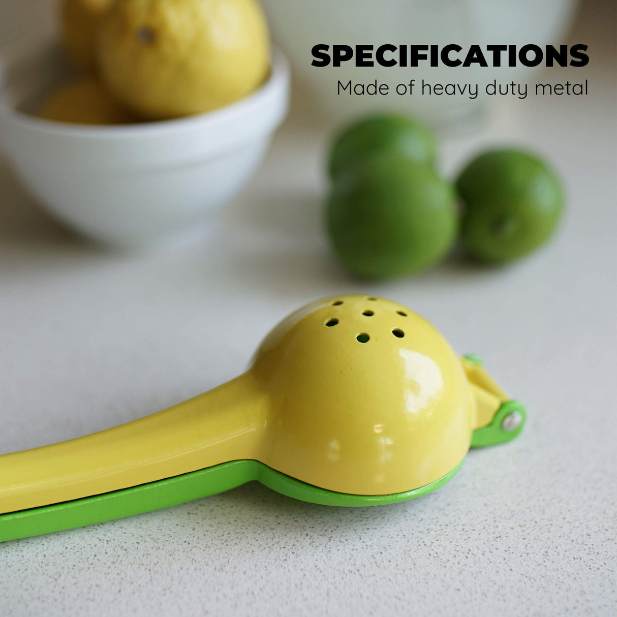 Culinary Elements Metal Lemon and Lime Squeezer: Manual Press, Easy to Use Citrus Juicer, Dishwasher Safe 1 pack Jacent