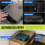 VAULTEK LifePod 2.0 Secure Waterproof Travel Case Rugged Electronic Lock Box Travel Organizer Portable Handgun Case with Backlit Keypad (Covert Black) (Biometric) VAULTEK