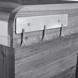 Topeakmart Garden Potting Bench Wooden Workstation Outdoor Wooden Potting Table W/Top Shelf & Lower Shelf & Cabinet Drawer & Open Shelf Gray Topeakmart