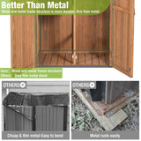 GUTINNEEN Shed Outdoor Storage Upgraded with Durable Metal Frame Garden Shed Tool Storage Cabinet with Wooden Floor Adjustable Shelfs 2.5 x 1.4FT （Brown） GUTINNEEN