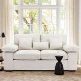 COLAMY Loveseat Couch Sofa,73" Upholstered Living Room Sofa with Pillows Modern Comfy Removable Back Seat Cushions Bedroom Couch, Beige COLAMY